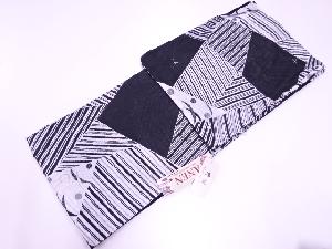 新品　ブランド浴衣　ANEN　霞芝に抽象模様綿麻浴衣（白・黒）